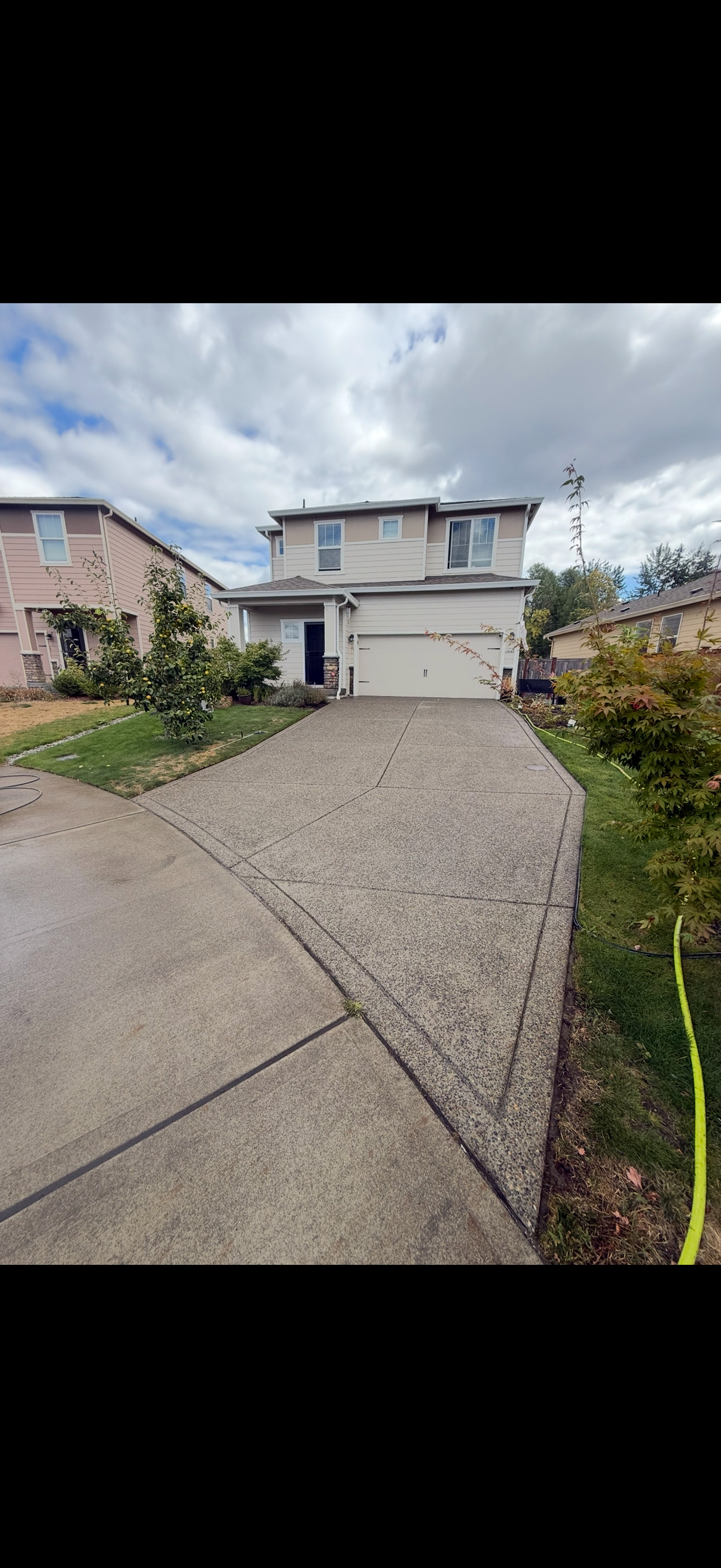 Driveway after pressure washing
