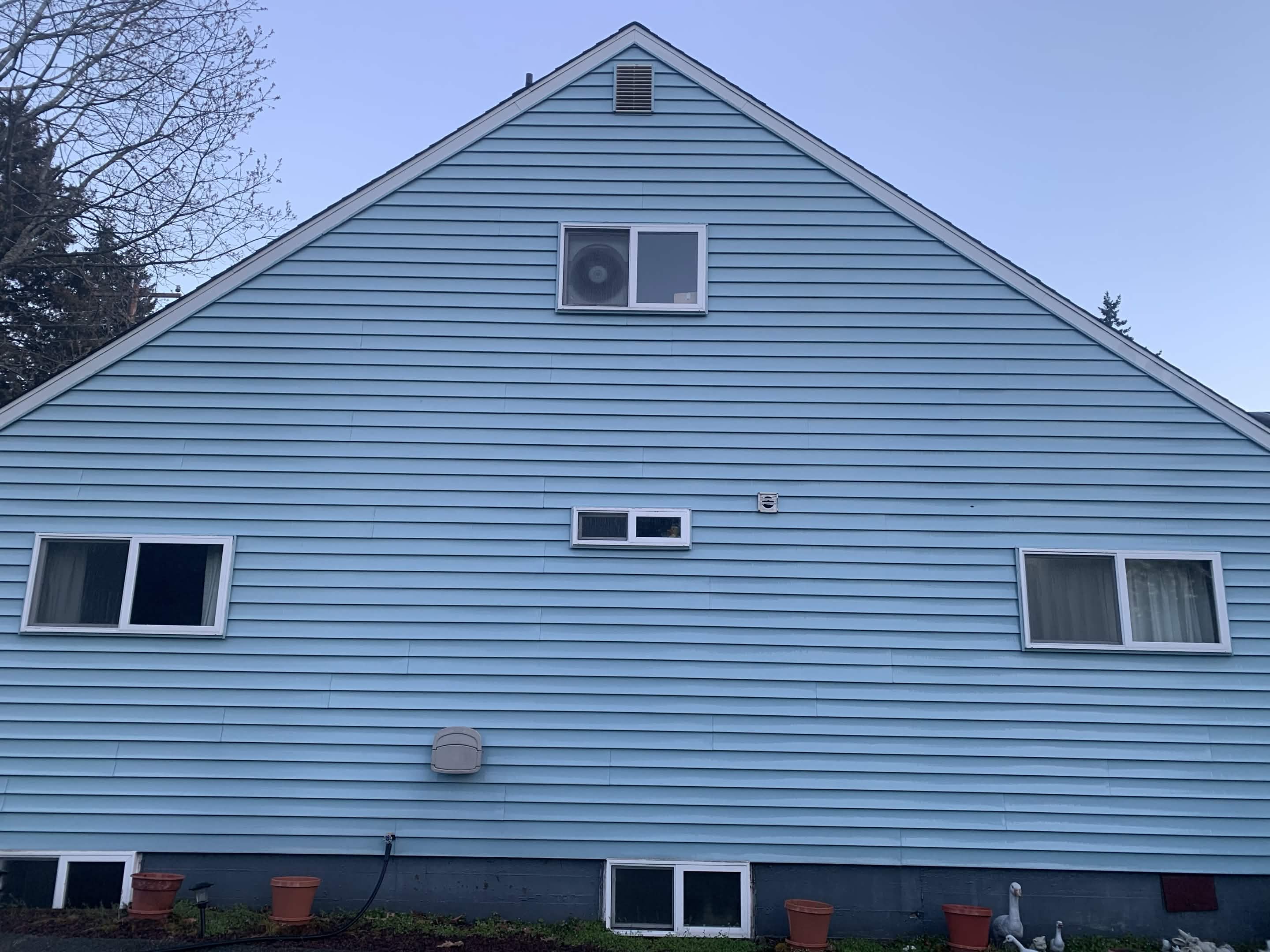 House after pressure washing