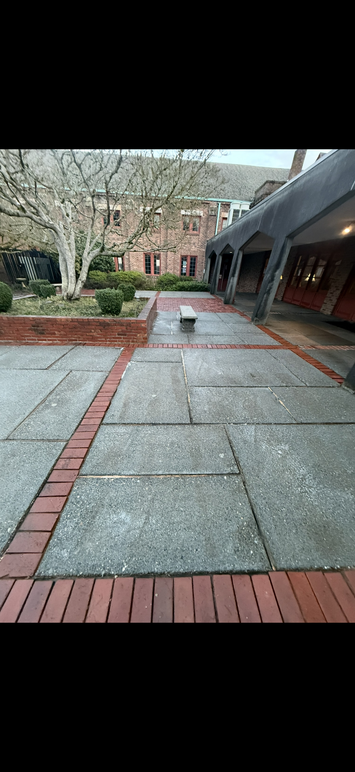 Patio after pressure washing