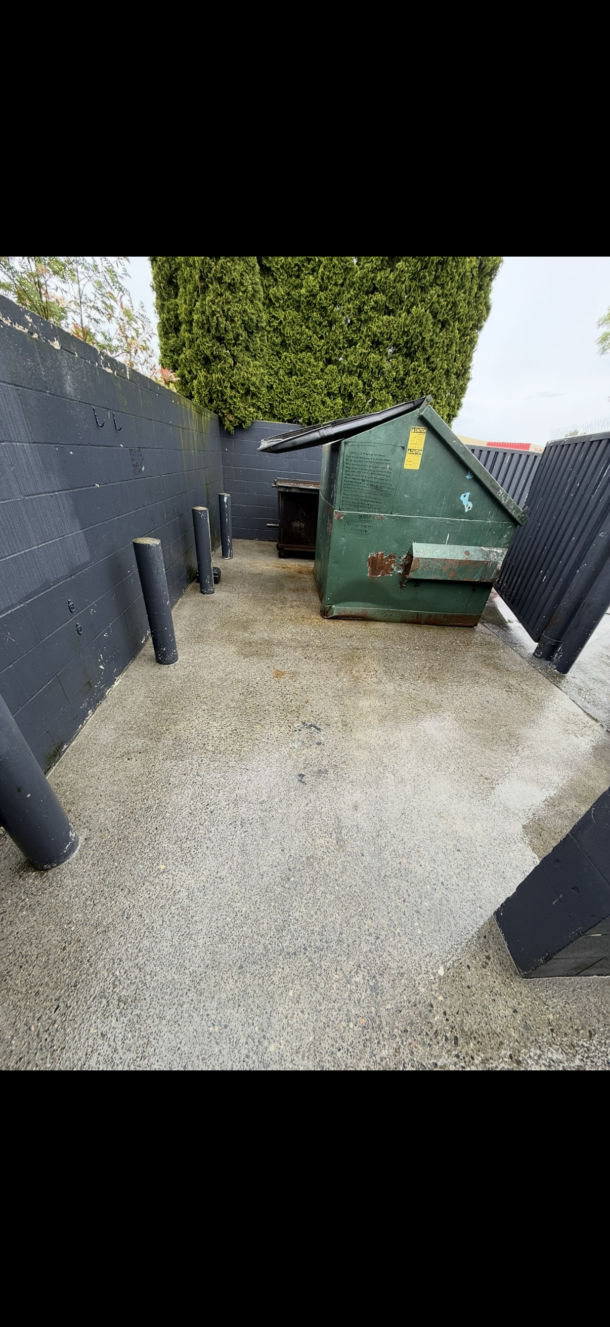Commercial property after pressure washing